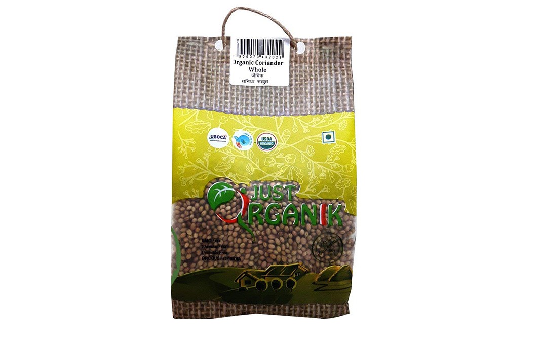 Just Organik Coriander Whole    Pack  250 grams
